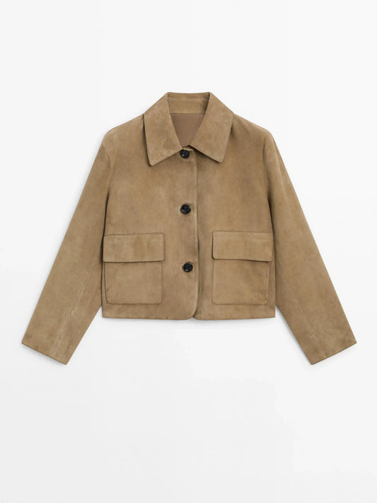 Sabine | Damen Stilvolle Winter Wildlederjacke