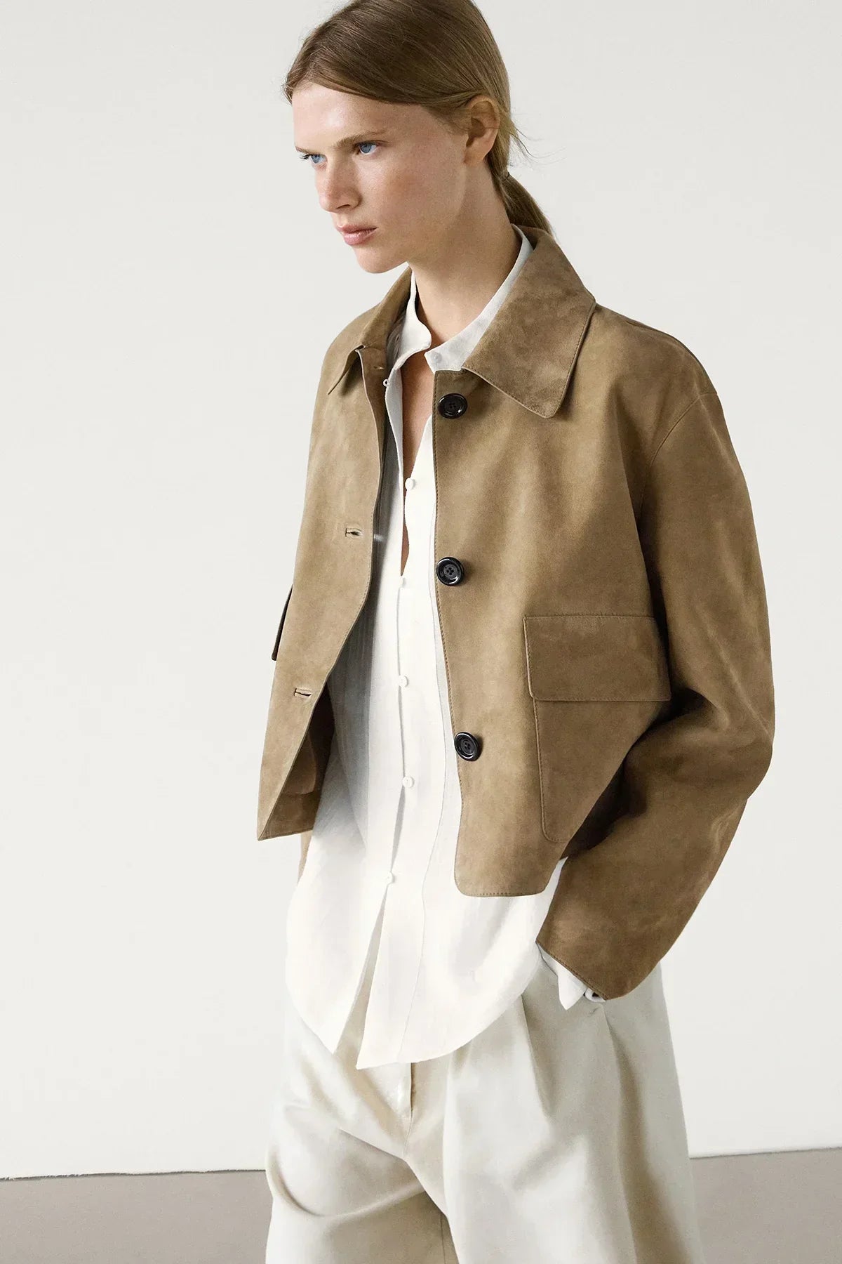 Sabine | Damen Stilvolle Winter Wildlederjacke