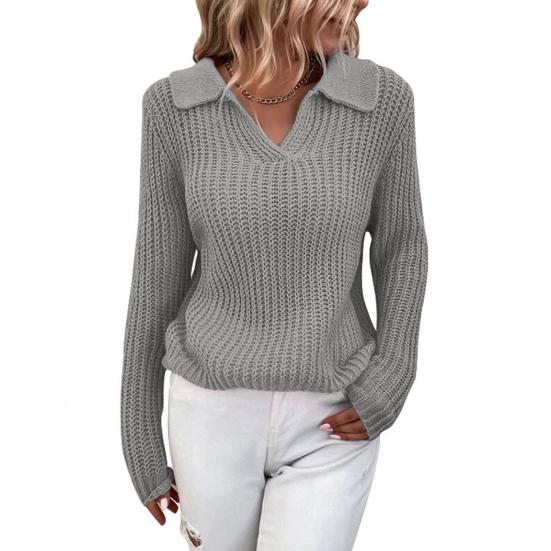 Frieda | Damen Winterpullover mit Kragen und Rippstrick