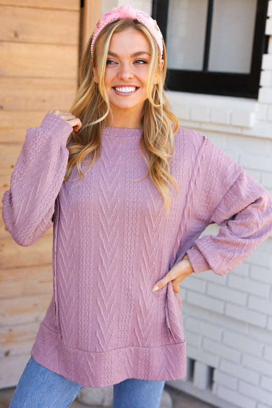 Claudia | Lässiger Zopfmuster Pullover Damen