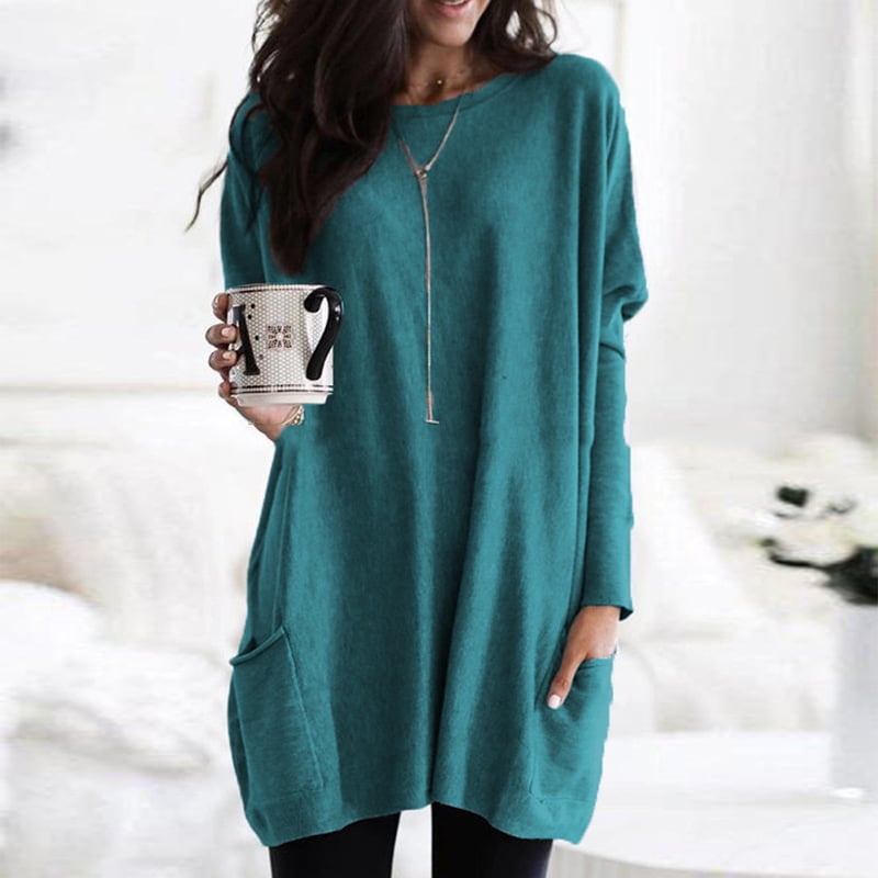 Stefanie | Bequemer Langer Pullover mit Taschen