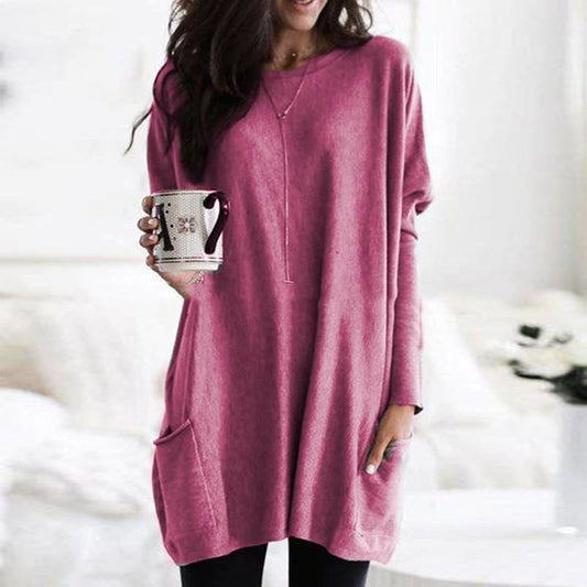 Stefanie | Bequemer Langer Pullover mit Taschen