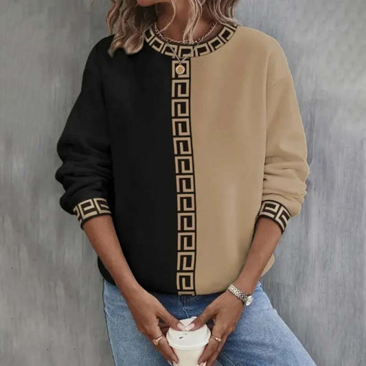Elfriede | Damen Freizeit Sweatshirt mit Griechischer Schlüsselbordüre