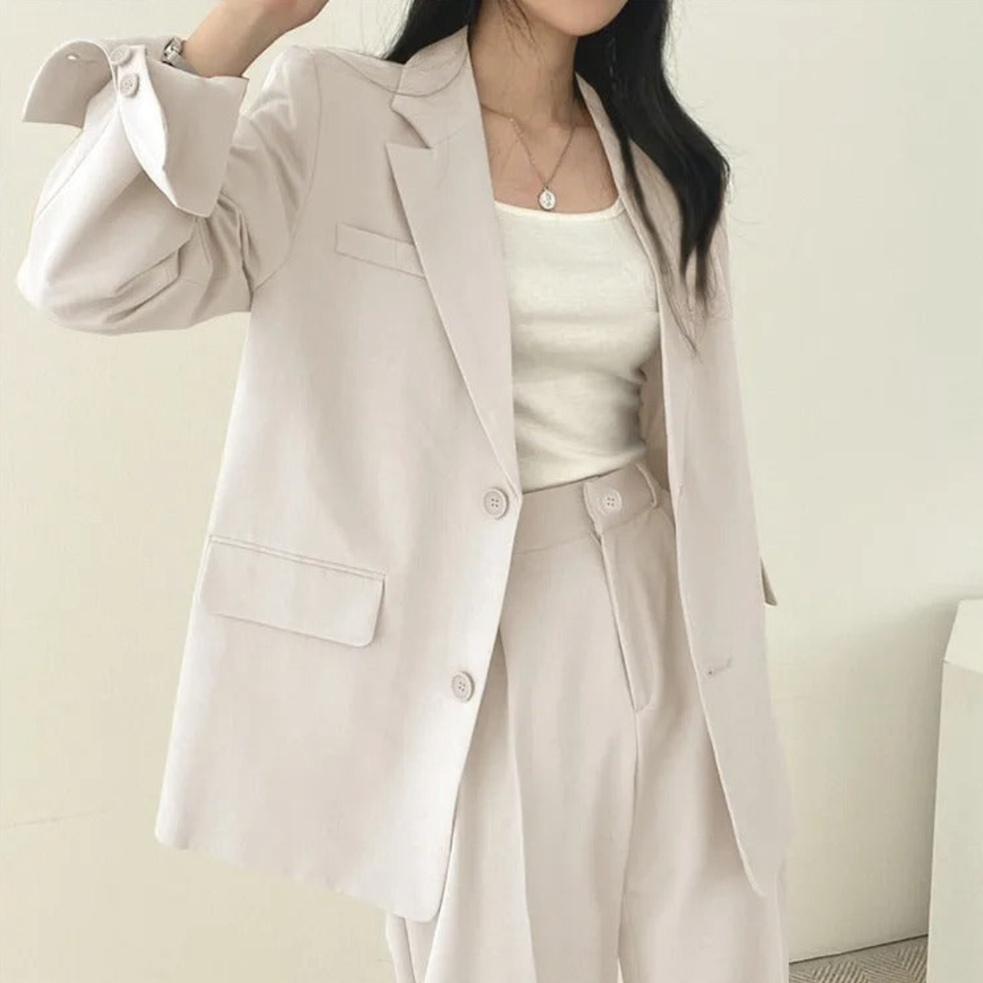 Karin | Damen Oversize Blazer und Hose mit weitem Bein