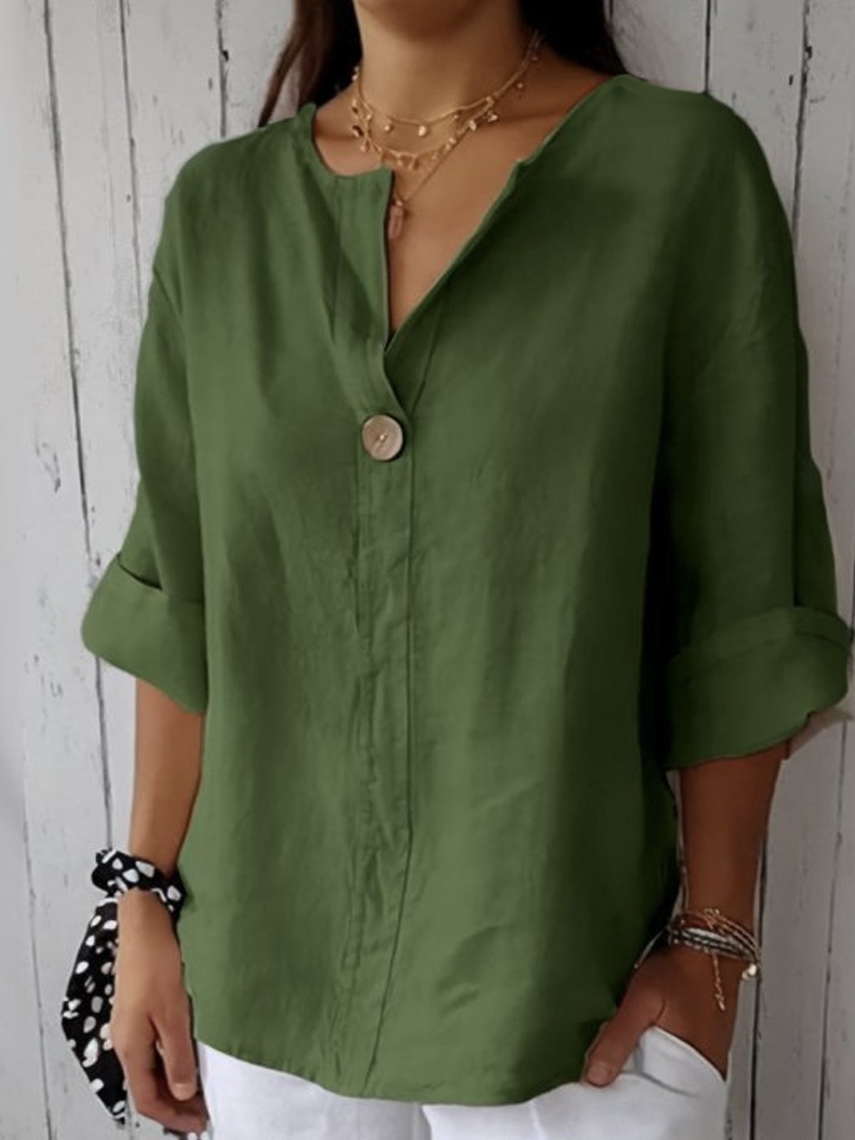 Freja | Lässige Bluse mit V-Ausschnitt für einen entspannten Look