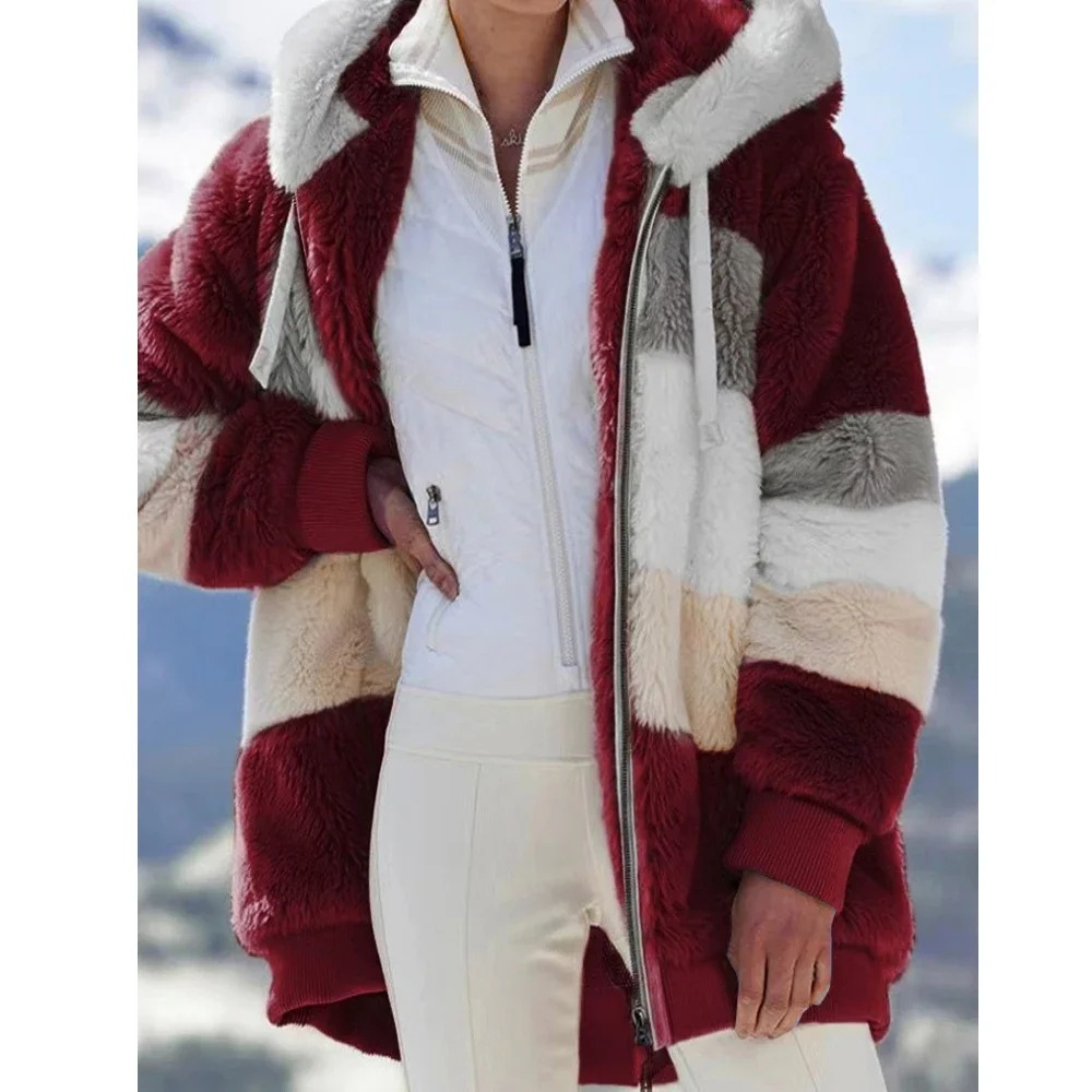 Jana | Kuschelige Teddyjacke mit Kapuze