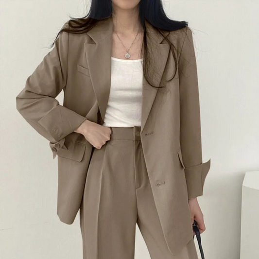 Karin | Damen Oversize Blazer und Hose mit weitem Bein