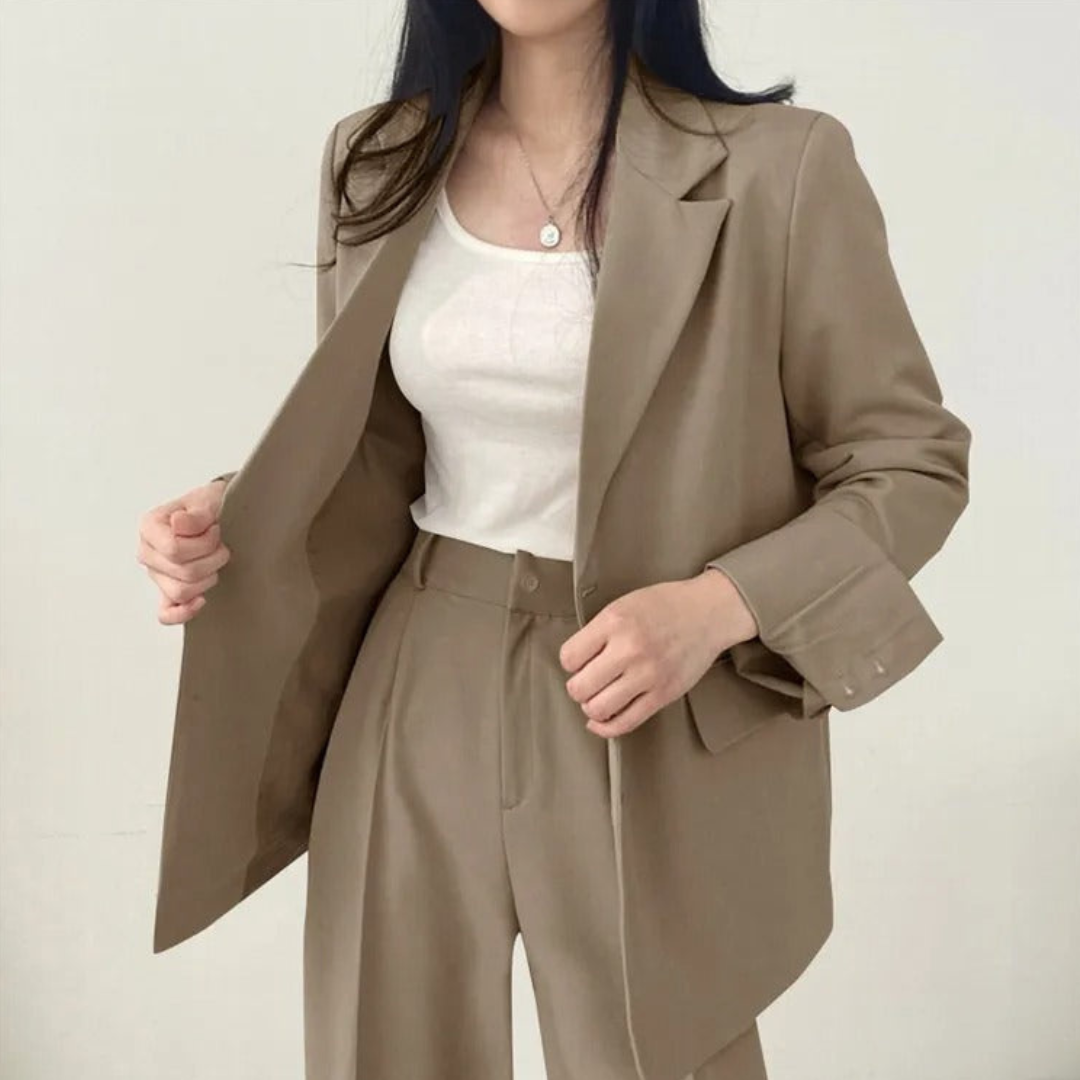 Karin | Damen Oversize Blazer und Hose mit weitem Bein
