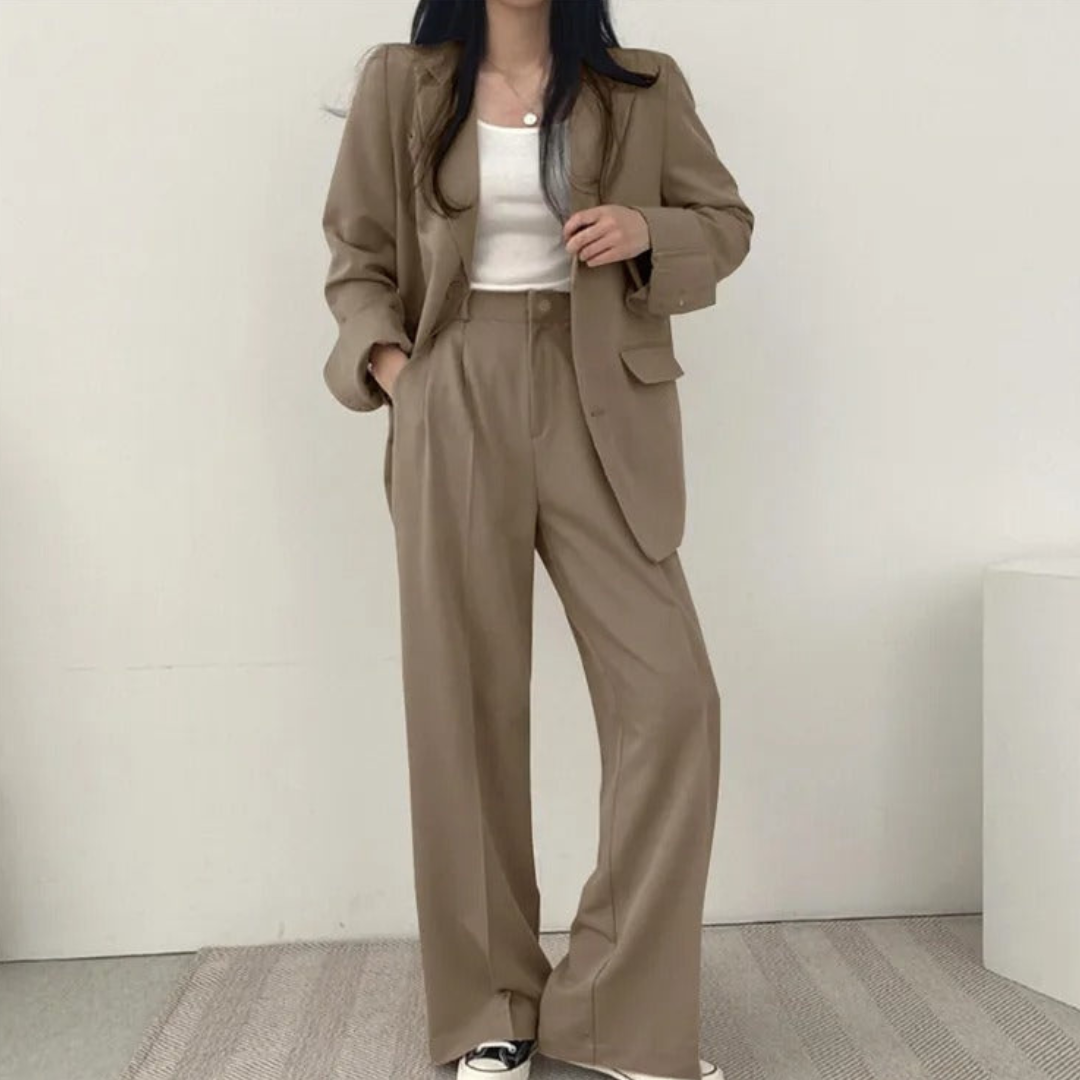 Karin | Damen Oversize Blazer und Hose mit weitem Bein