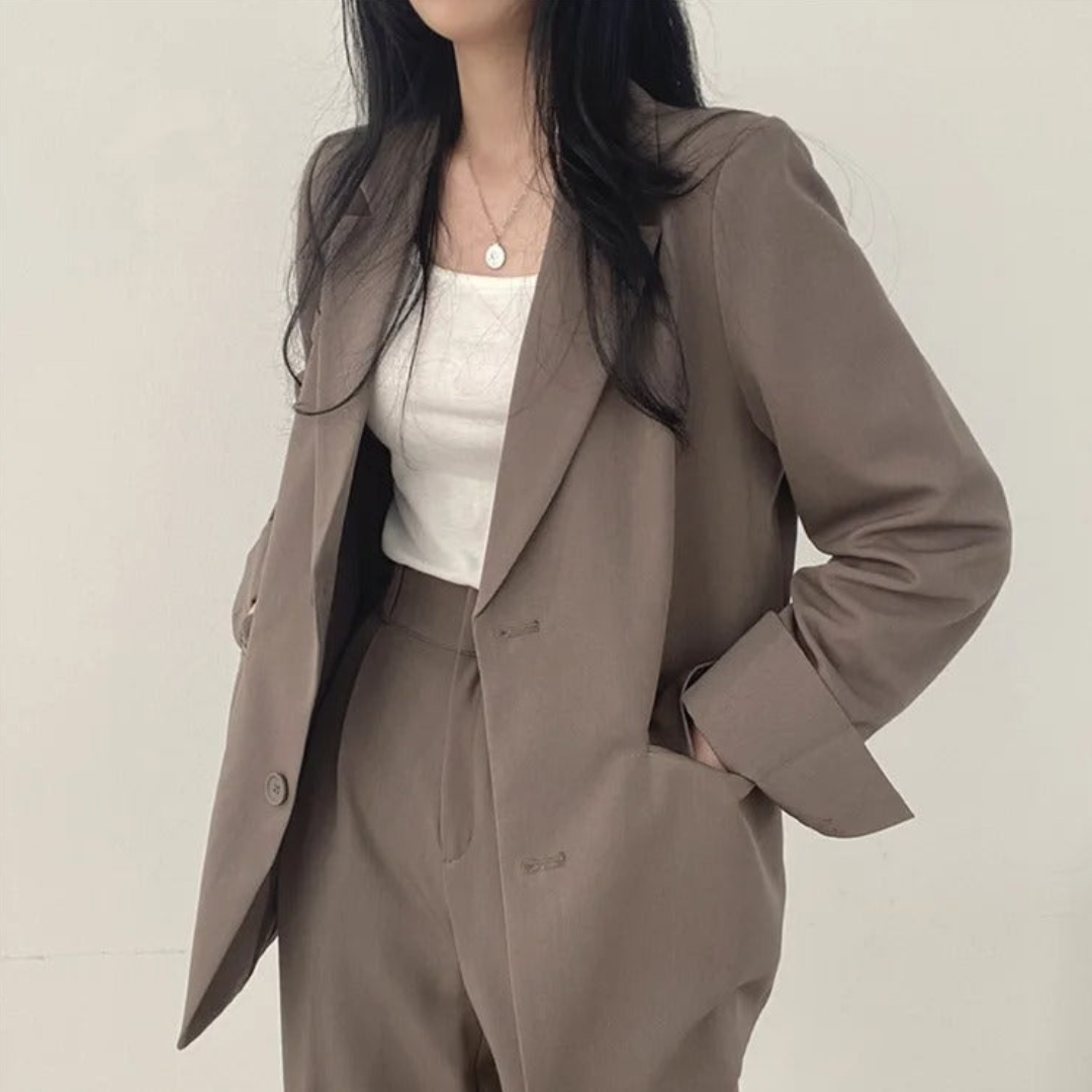 Karin | Damen Oversize Blazer und Hose mit weitem Bein