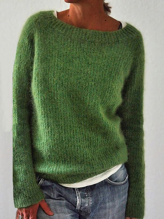 Annika | Damen Weicher Strickpullover mit Rundhalsausschnitt
