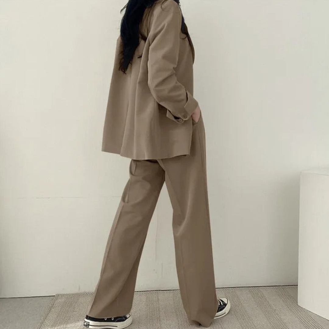Karin | Damen Oversize Blazer und Hose mit weitem Bein