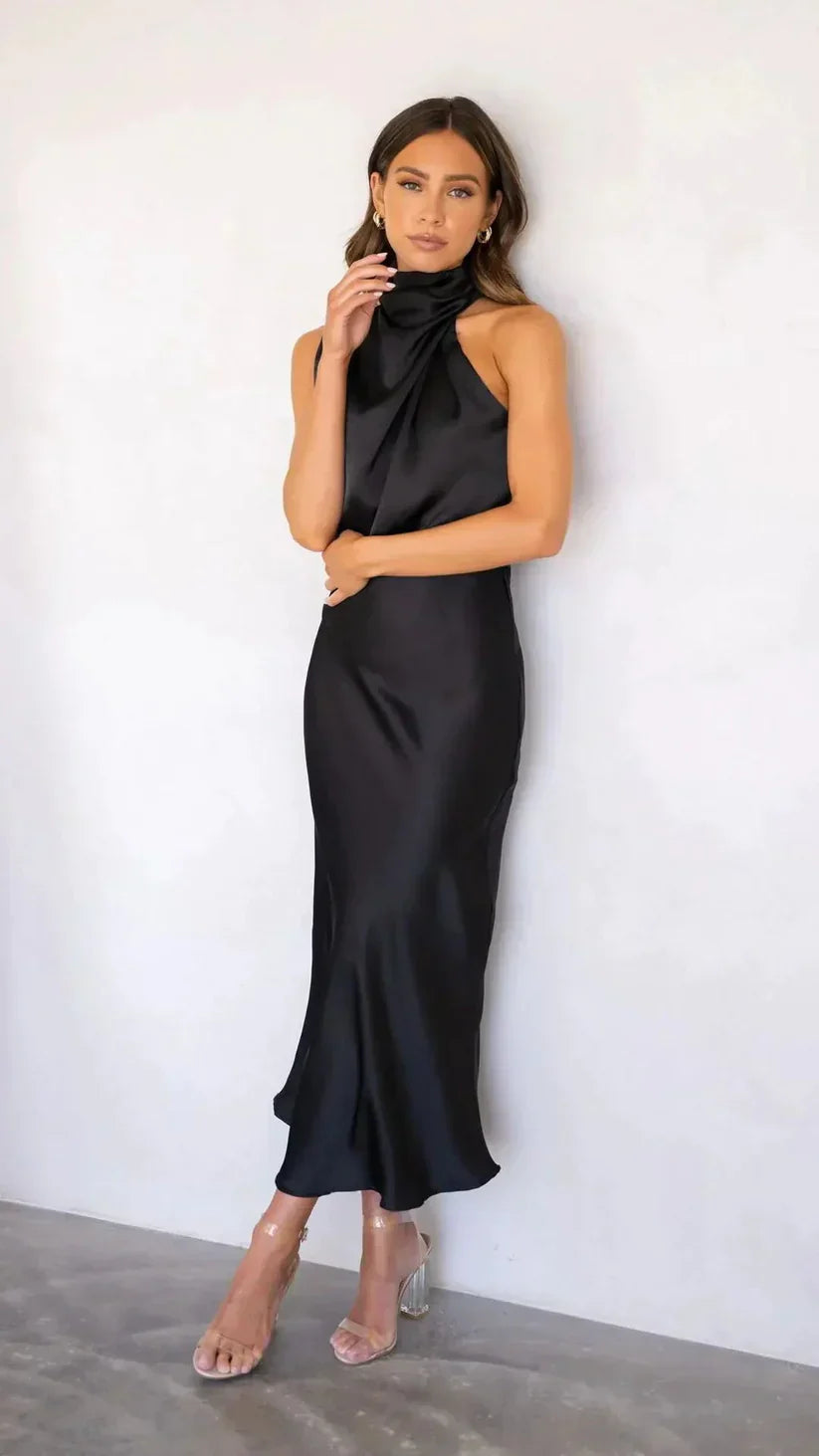 Helga | Elegantes Und Stilvolles Drapiertes Midikleid
