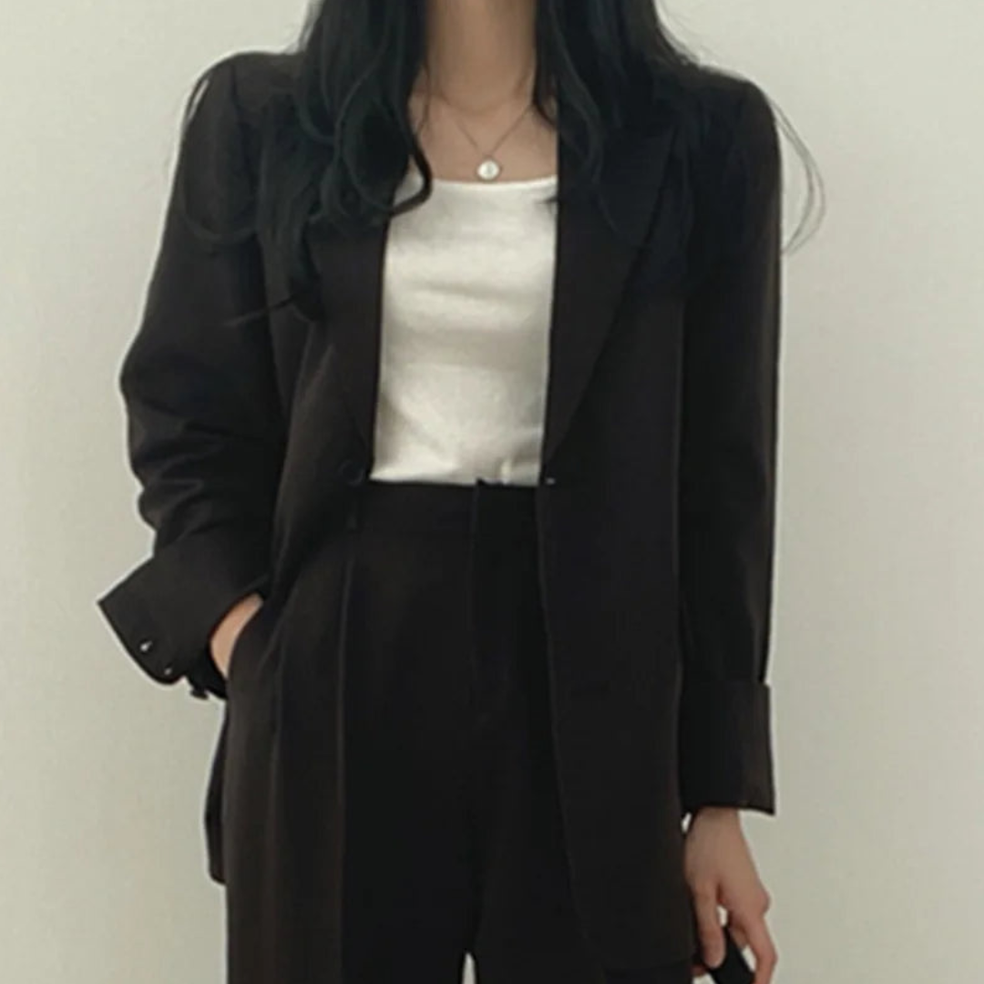Karin | Damen Oversize Blazer und Hose mit weitem Bein