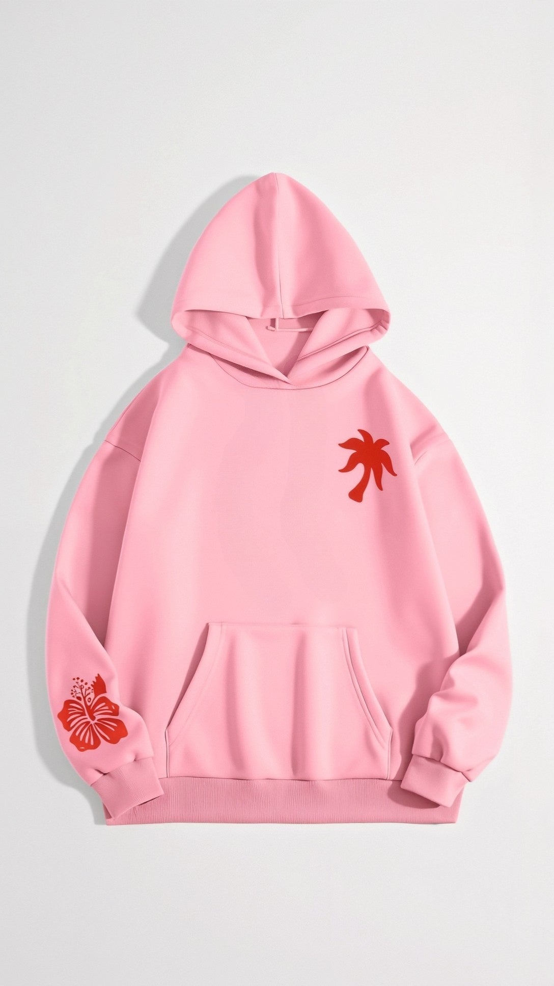 Annika | Damen Kapuzenpullover mit Tropenmuster und Kängurutasche