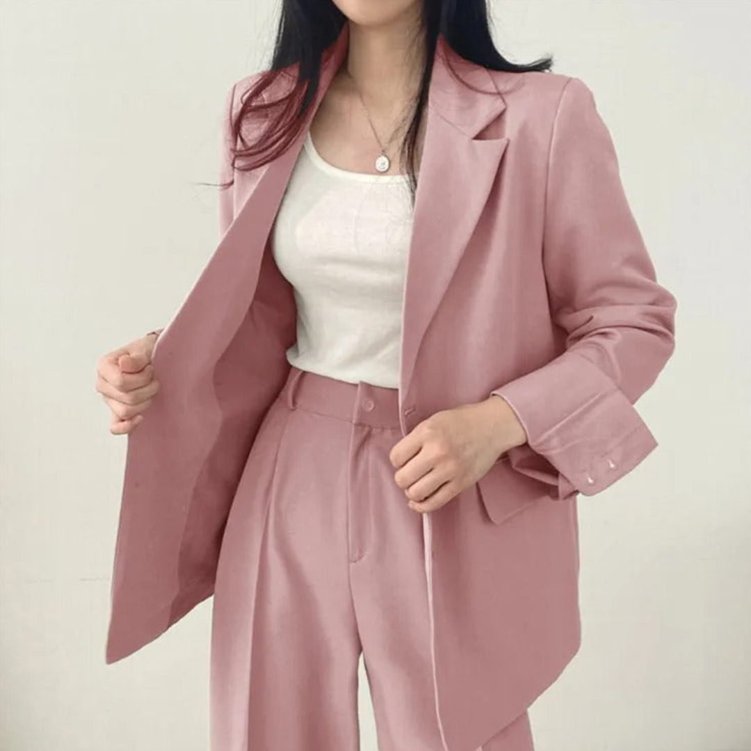 Karin | Damen Oversize Blazer und Hose mit weitem Bein