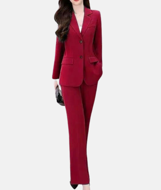 Marion | Damen Maßgeschneidertes Blazer und Weite Hose Set