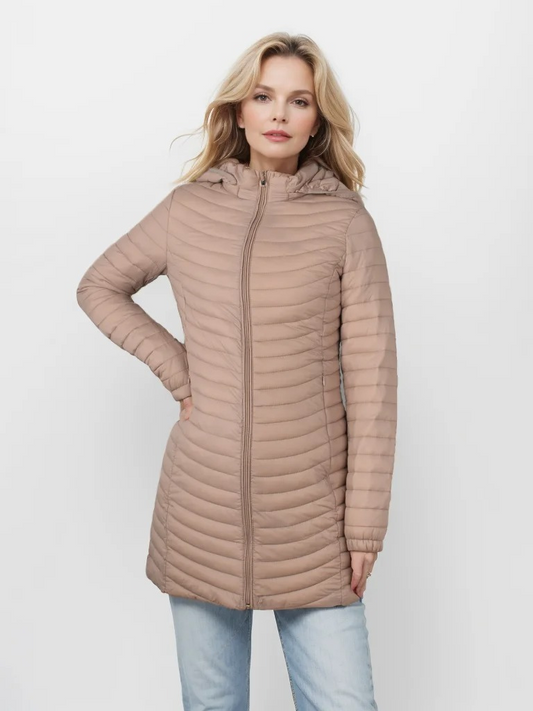Franziska | Damen Winter-Steppmantel mit Kapuze und Reißverschluss