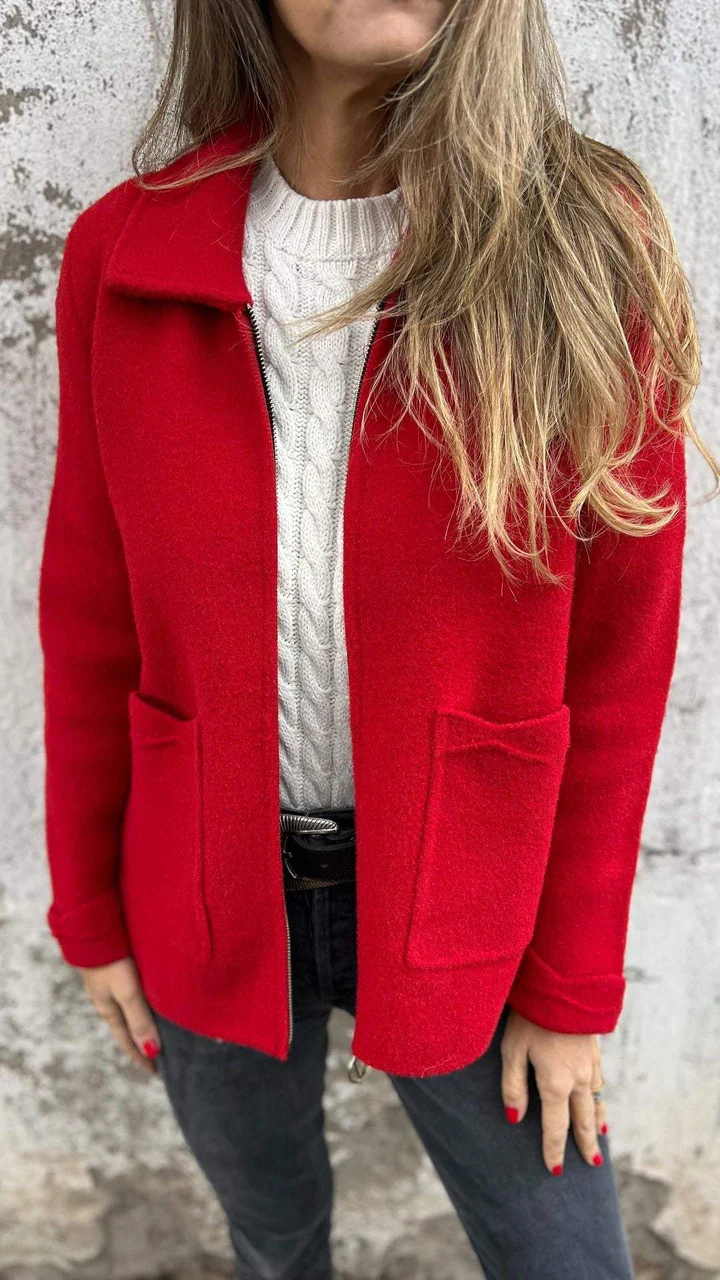 Daniela | Damen Kurzmantel mit aufgesetzten Taschen