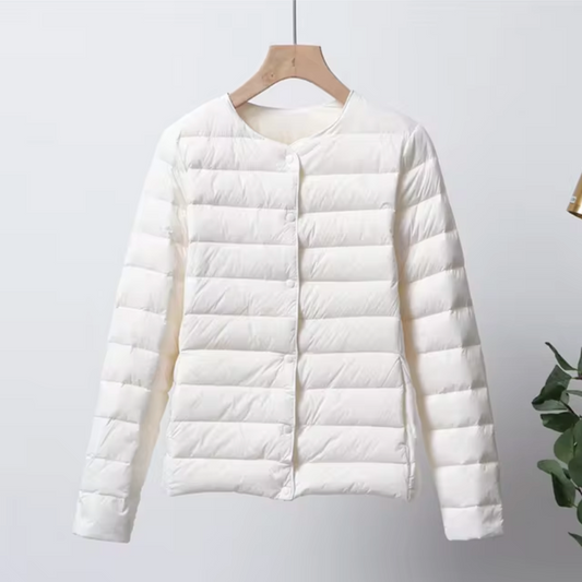 Lara | Damen Ultra Leichte Steppjacke mit Druckknöpfen