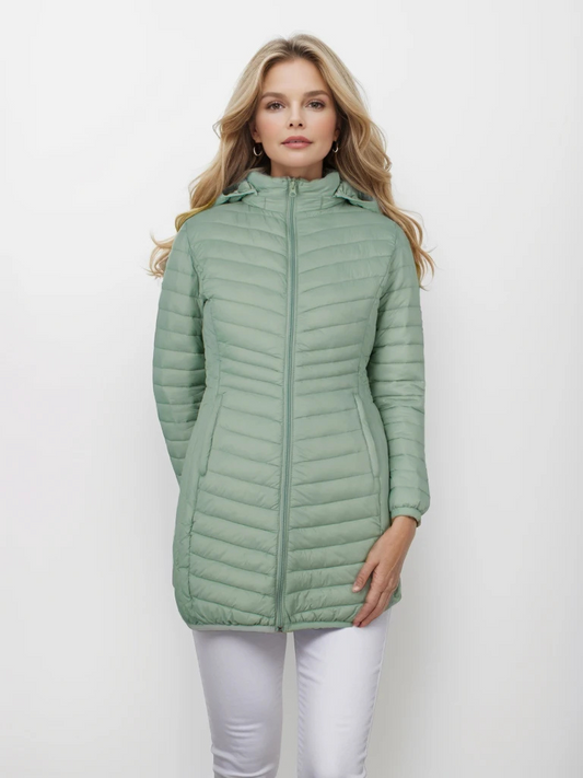 Greta | Damen Winter-Steppmantel mit Kapuze
