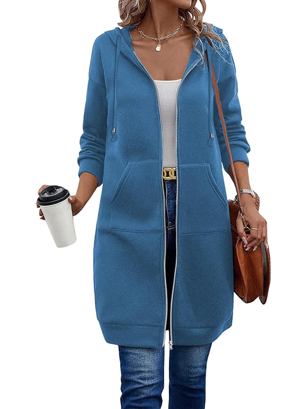 Gabriela | Damen Lange Winterjacke mit Kapuze