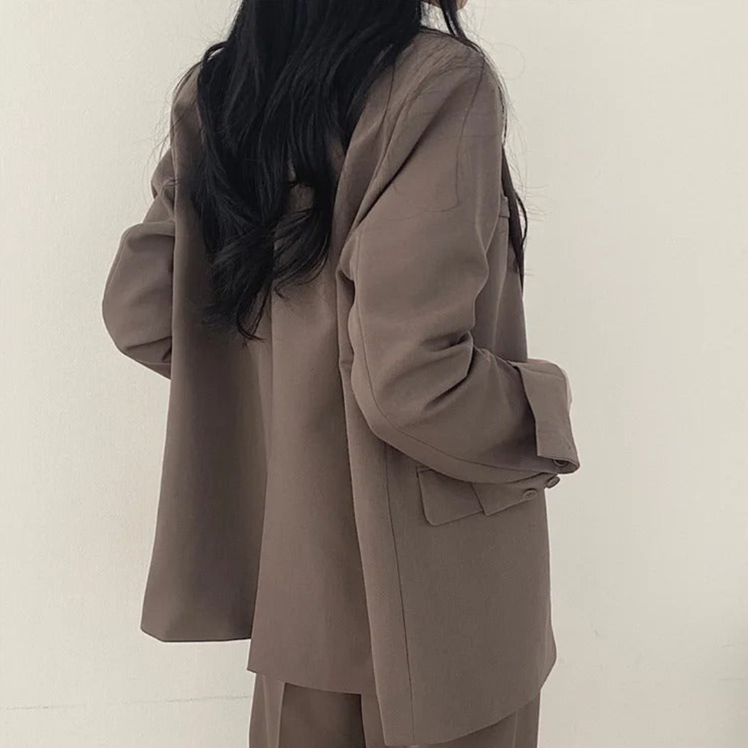 Karin | Damen Oversize Blazer und Hose mit weitem Bein