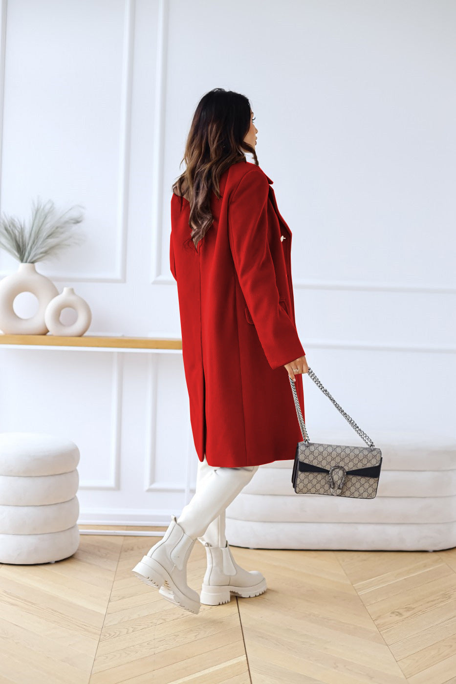 Sandra | Damen Winter Zweireihiger Mantel