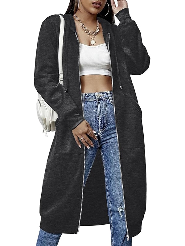 Gabriela | Damen Lange Winterjacke mit Kapuze