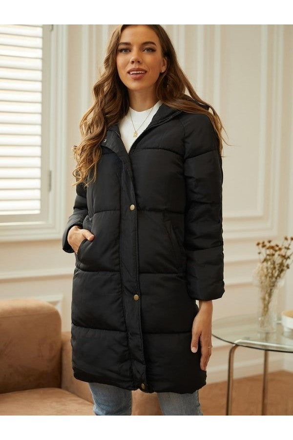 Laura | Damen Winter-Steppmantel mit Kapuze