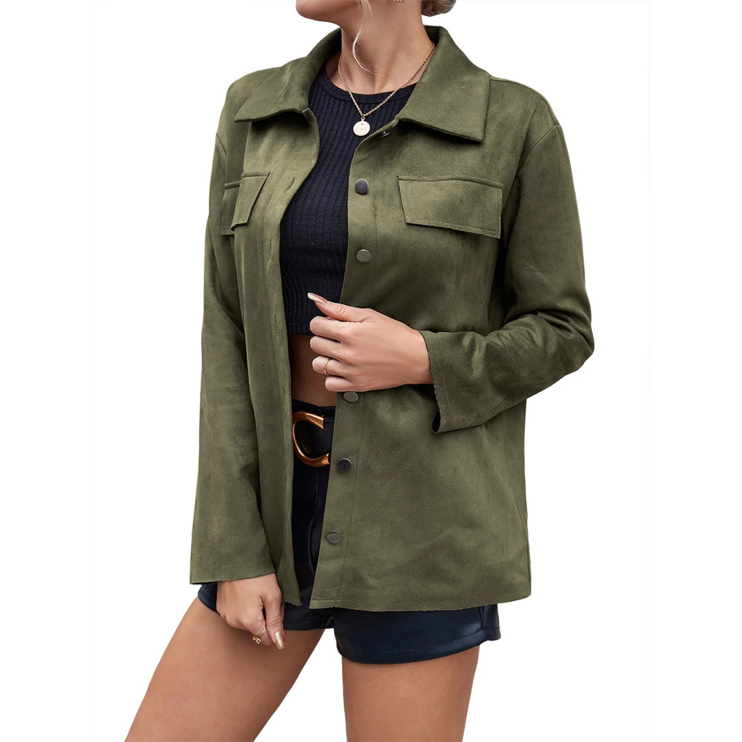 Beatrice | Elegante Wildlederjacke mit Knöpfen