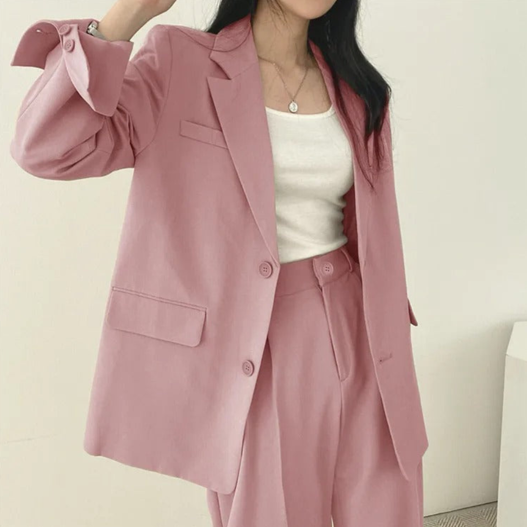 Karin | Damen Oversize Blazer und Hose mit weitem Bein