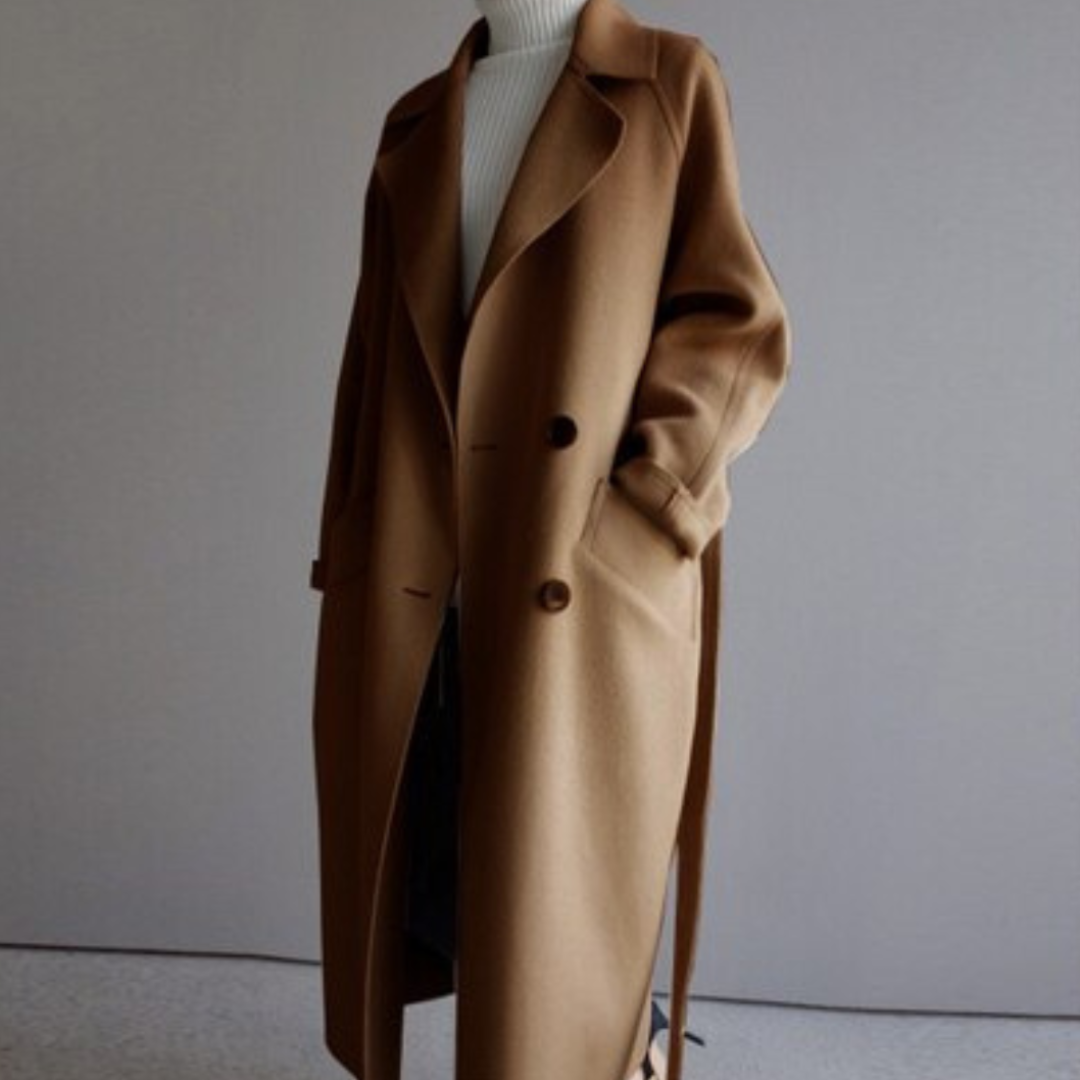Lydiaa | Damen Oversized Langmantel mit Seitentaschen