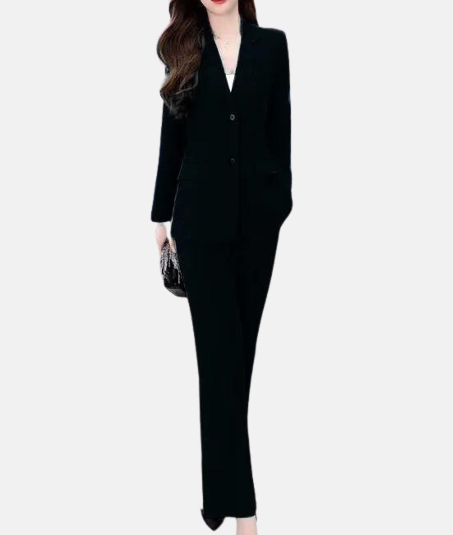 Marion | Damen Maßgeschneidertes Blazer und Weite Hose Set