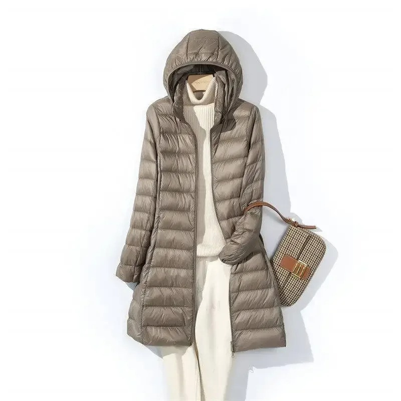 Hanna | Damen Winter-Steppmantel Lang mit Kapuze