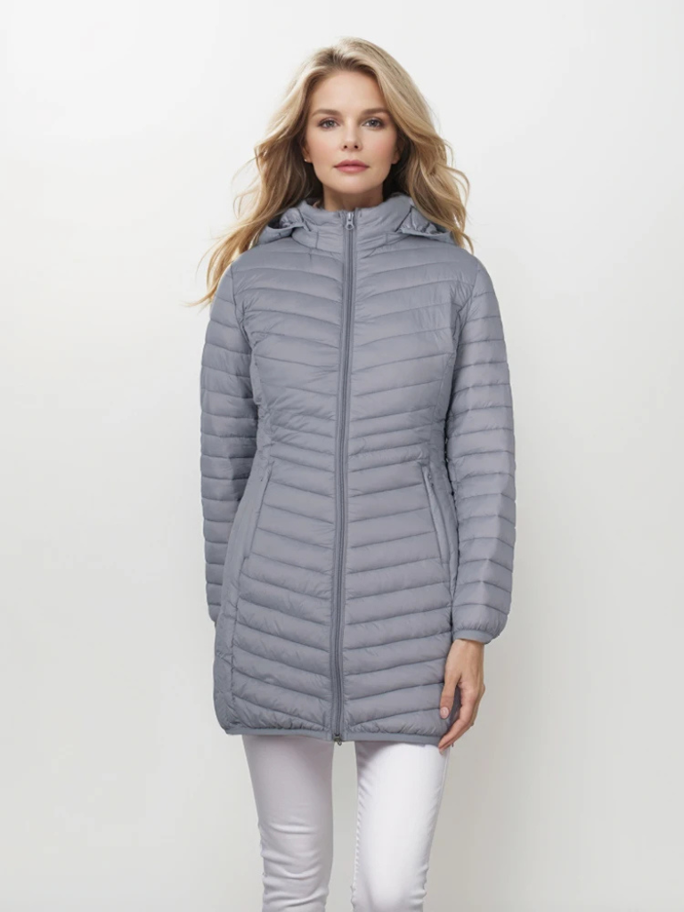 Greta | Damen Winter-Steppmantel mit Kapuze