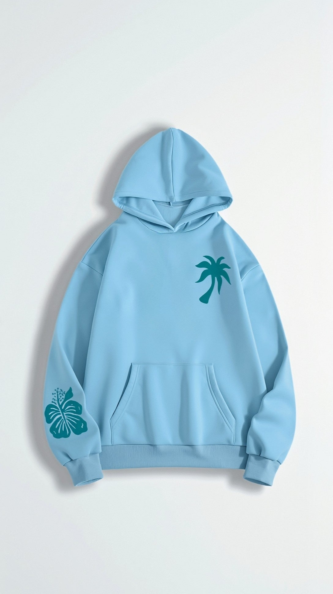 Annika | Damen Kapuzenpullover mit Tropenmuster und Kängurutasche