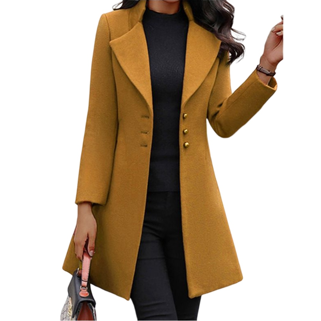 Jana | Damen Winter-Doppelreihermantel mit Goldknöpfen