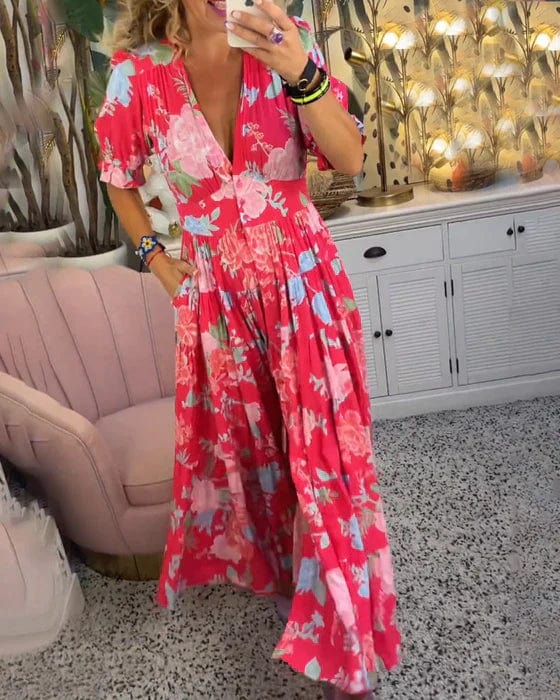 Elina | Langes Blumen-Kleid für einen eleganten Look