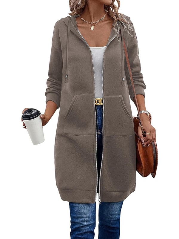 Gabriela | Damen Lange Winterjacke mit Kapuze
