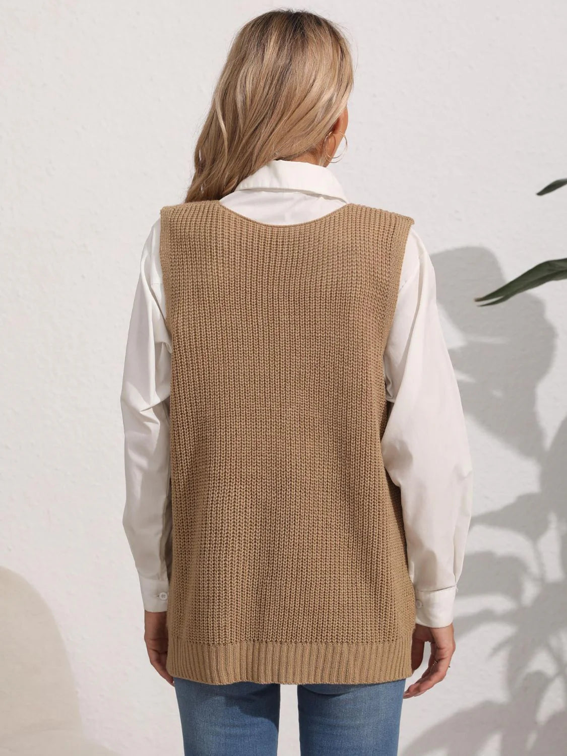 Kathrin | Damen Winter-Pulloverweste mit Perlendetails
