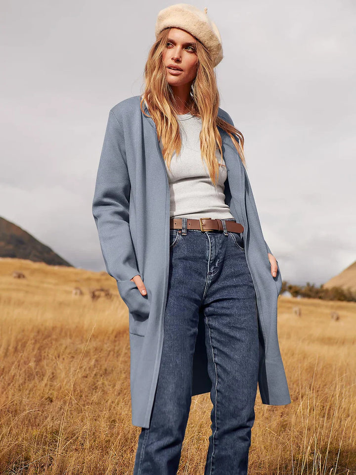 Bettina | Damen Kuschelige Winterstrickjacke mit Taschen