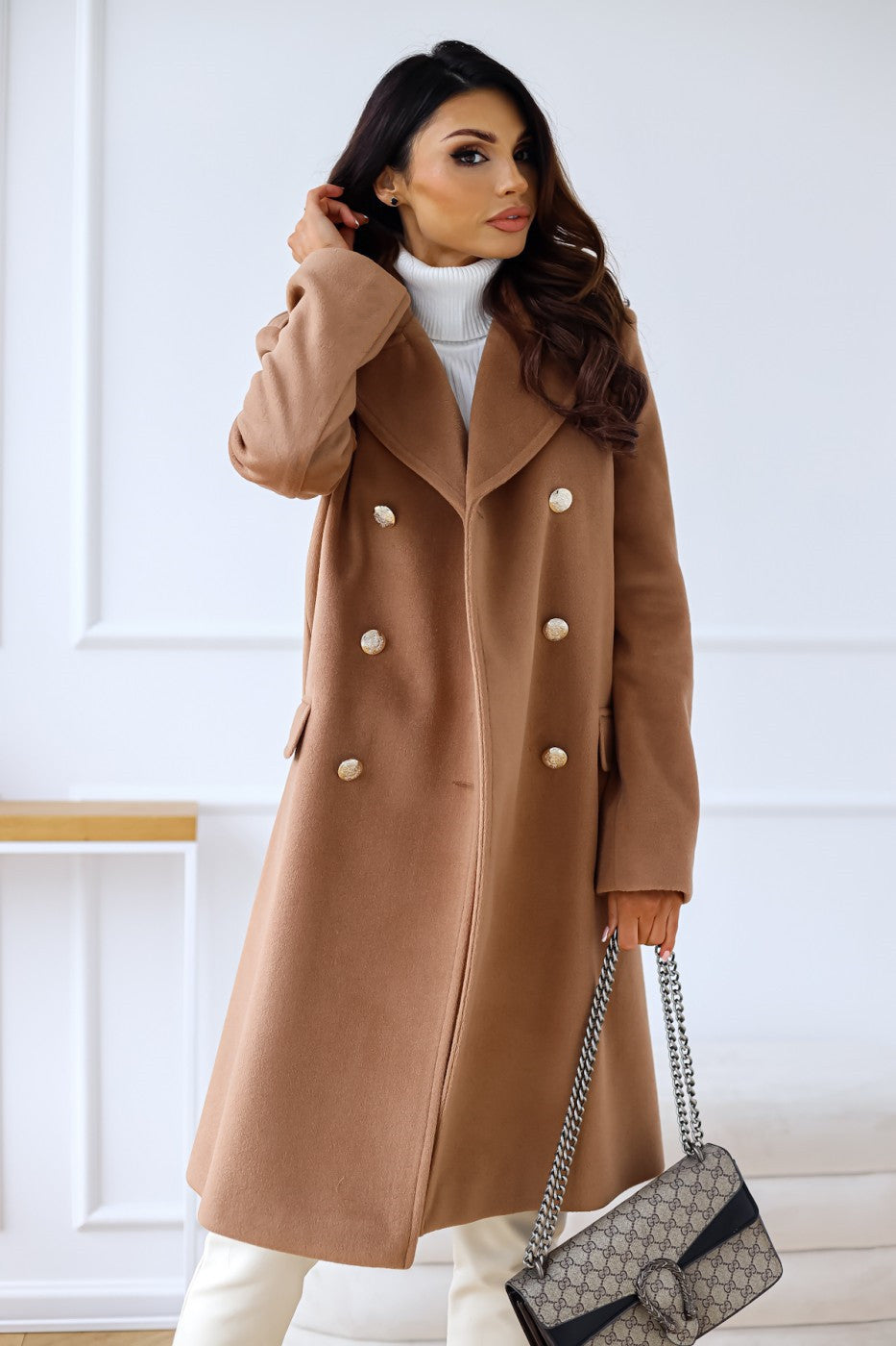 Sandra | Damen Winter Zweireihiger Mantel