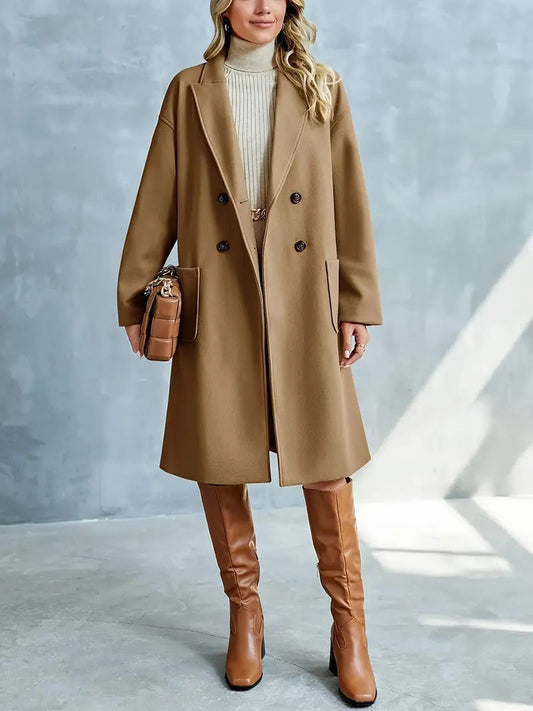 Victoria | Damen Winter-Doppelreihermantel mit Taschen