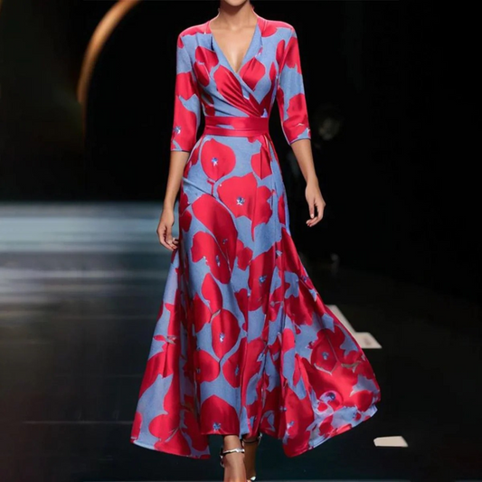 Edith | Stylisches Elegantes Kleid mit Print