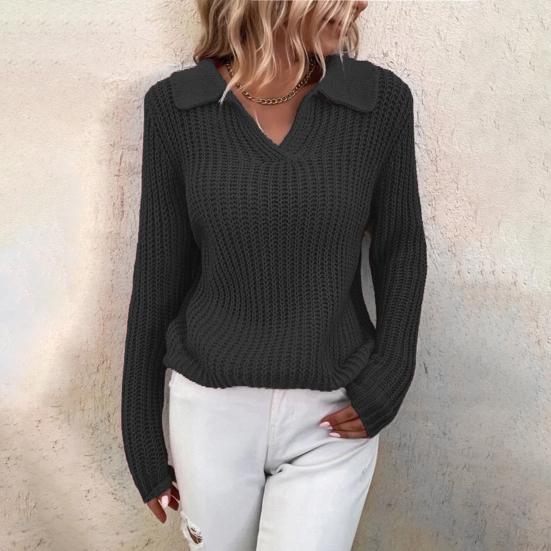 Frieda | Damen Winterpullover mit Kragen und Rippstrick