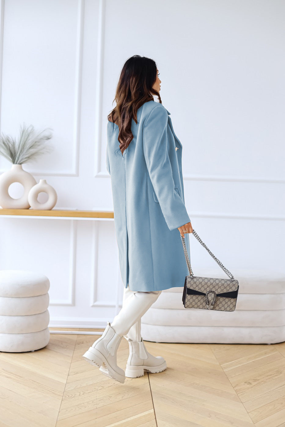 Sandra | Damen Winter Zweireihiger Mantel