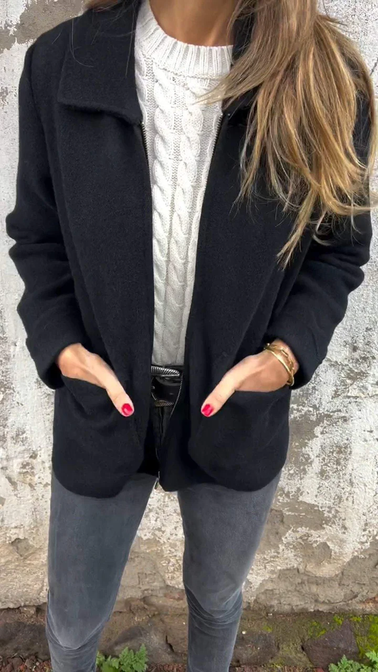 Daniela | Damen Kurzmantel mit aufgesetzten Taschen