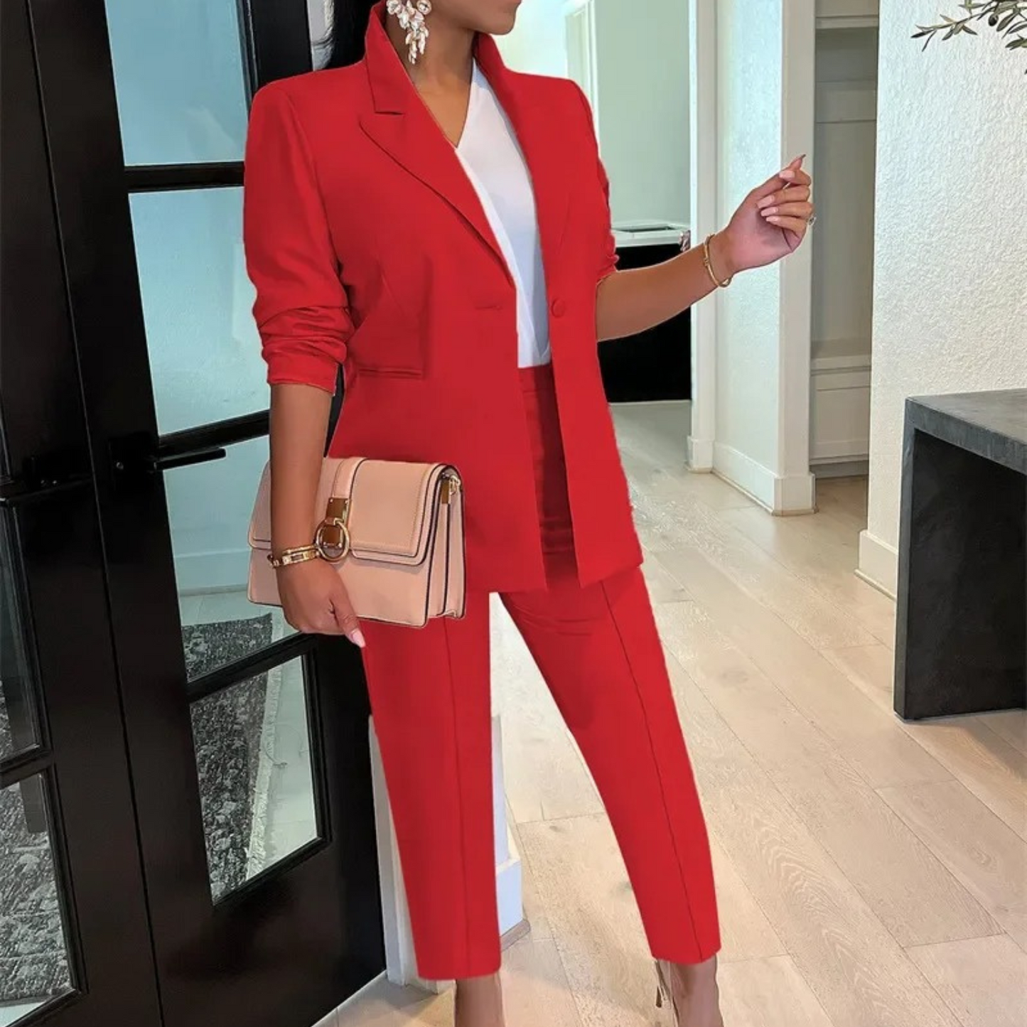 Nadine | Damen Eleganter Zweiteiliger Business Hosenanzug
