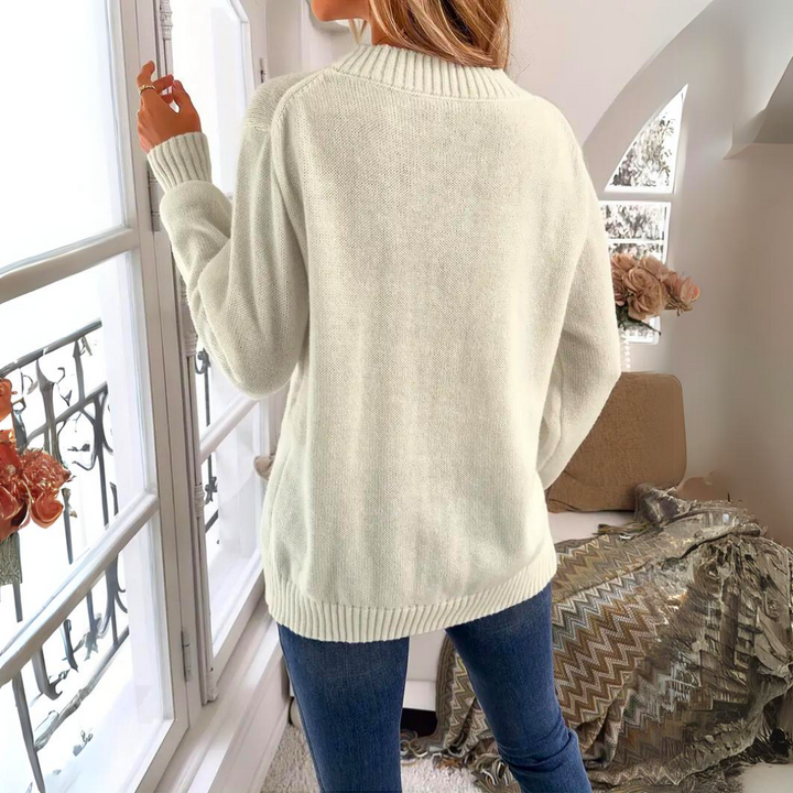 Annika | Damen Winter-Strickpullover mit Flaggenprint
